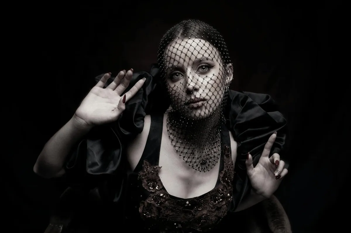 A classical portrait photography setting
